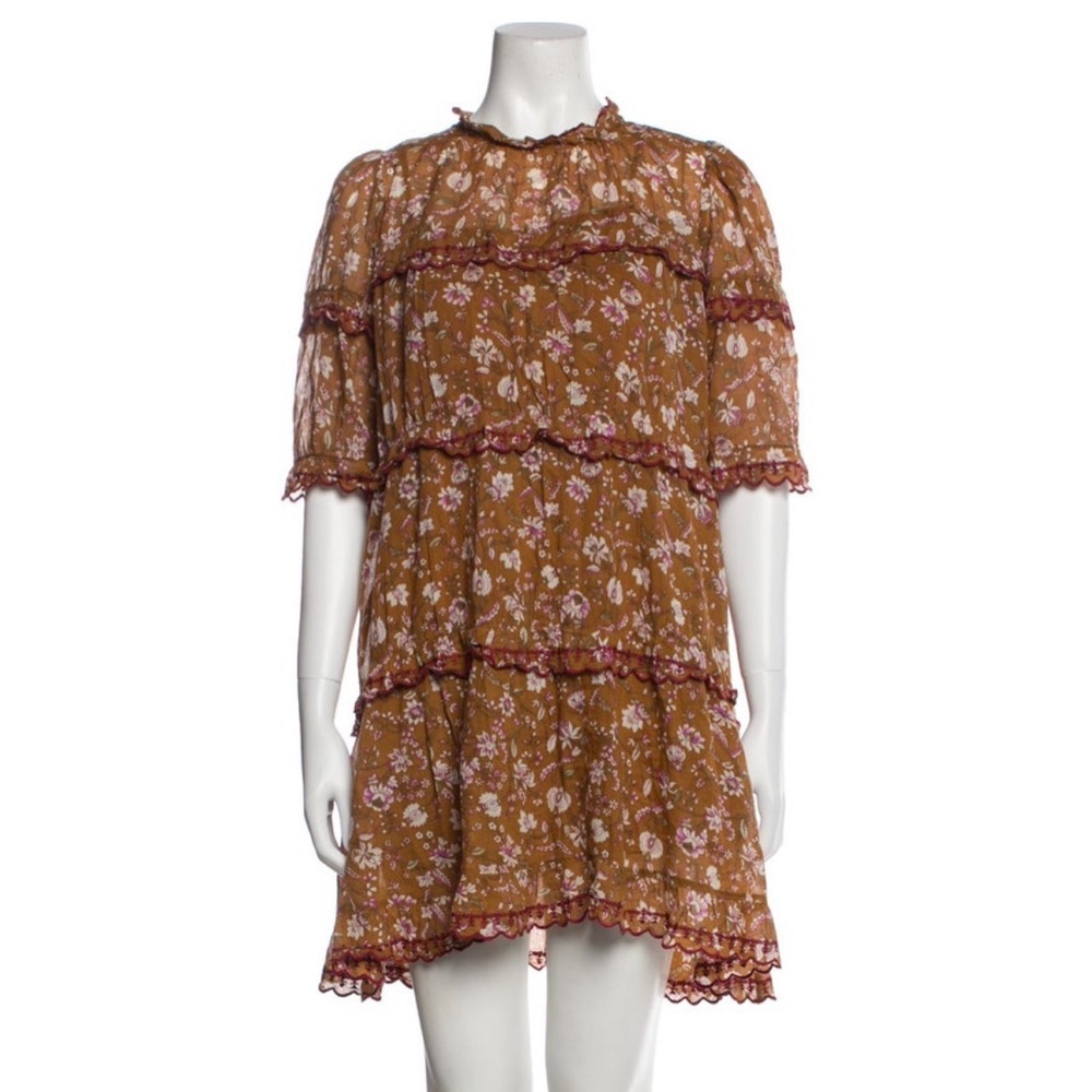 Isabel Etoile Marant floral print dress with scalloped embroidery Size 36(S)